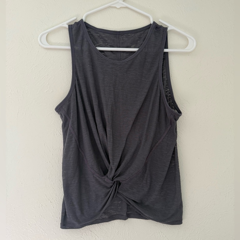 Lululemon athletica grey knot crop tank top